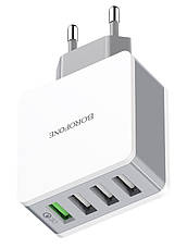 Зарядний пристрій (швидка зарядка) для телефону Borofone BA43A 4xUSB Quick Charge 18 Вт Білий, фото 6