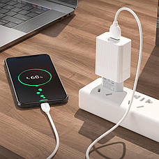 Зарядний пристрій (швидка зарядка) для телефону Borofone BA47AM 18 W + кабель Micro USB Білий, фото 6