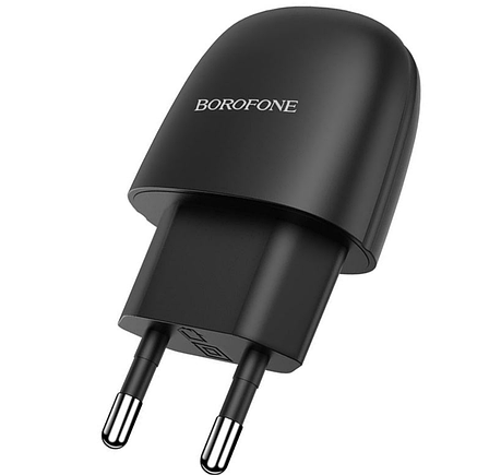 Зарядний пристрій (зарядка) для телефону Borofone BA49A + кабель USB - Micro USB Чорний, фото 1