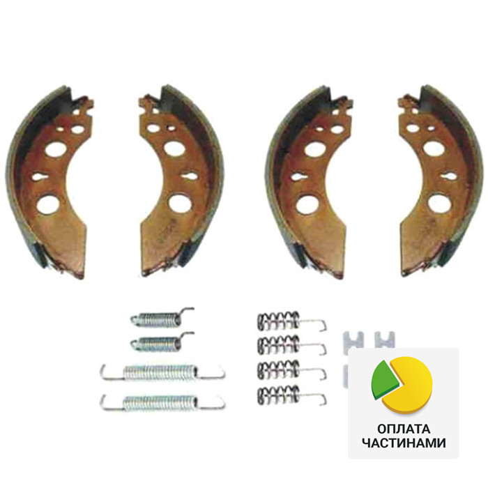 Комплект тормозных колодок на ось AL-KO 1000, 1300, 1500 кг тормоза на прицеп - фото 1 - id-p564319987