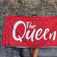 Пляжное полотенце большое с принтом The Queen