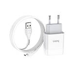 Зарядний пристрій HOCO C73A 2USB 2,4A White кабель micro usb