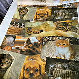 Преміум бязь з котиками та собачками, ш. 150 см, фото 3