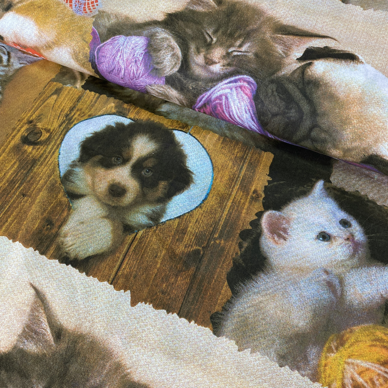 Преміум бязь з котиками та собачками, ш. 150 см, фото 1