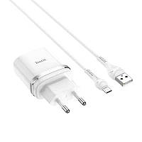 Зарядний пристрій Hoco C12Q Smart 1USB 3A 18W QC3.0 White кабель Micro