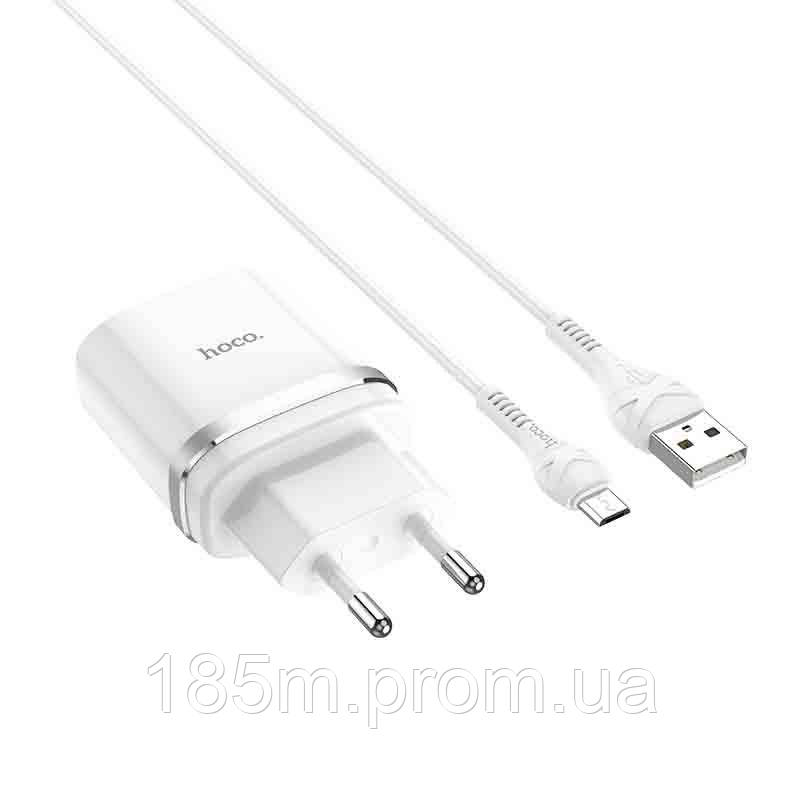 Зарядний пристрій Hoco C12Q Smart 1USB 3A 18W QC3.0 White кабель Micro