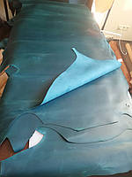 Винтажная кожа "Crazy Horse" морская волна ( бирюзовый ) цвет , толщиной 1.4-1.6 мм для кожгалантереи.