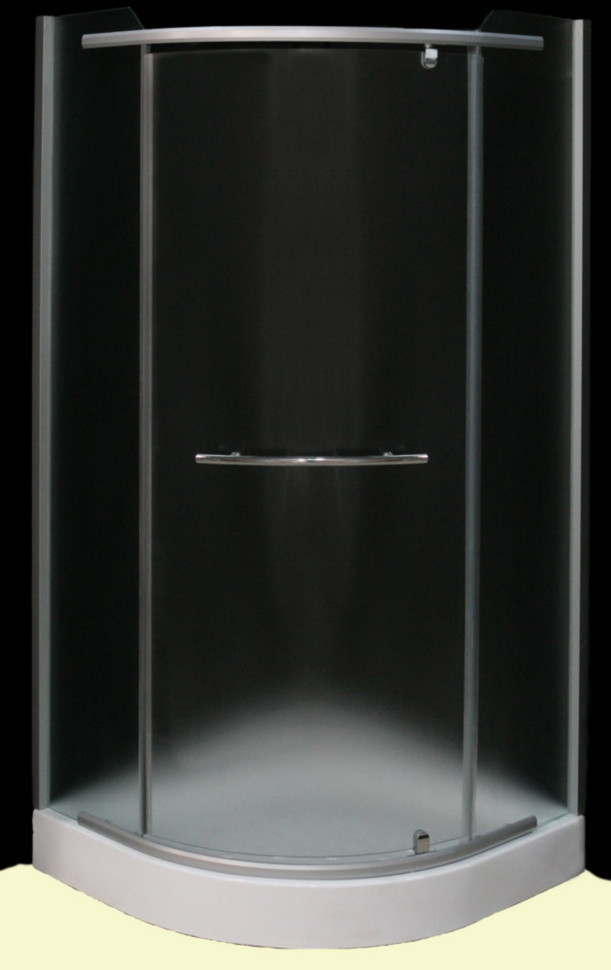 Розпашна душова кабіна 90*90*195 см з центральним входом, низький піддон, матове скло 5 мм.