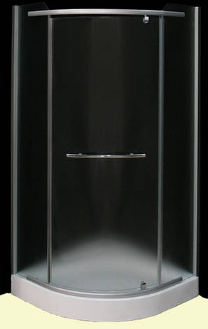 Розпашна душова кабіна 90*90*195 см з центральним входом, низький піддон, матове скло 5 мм., фото 1