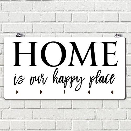 Ключниця настінна горизонтальна Home is our happy place