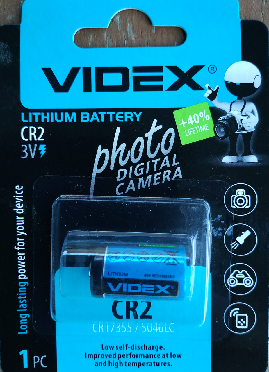 Батарейка Videx літієва CR 2, фото 1