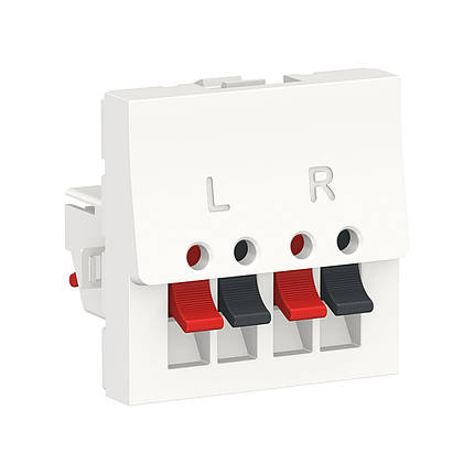 Аудіорозетка Schneider Electric Unica New, 2 модулі, біла, термопластик, IP2xC, фото 1