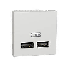 Розетка USB двойная 2.1А 2 модуля белый. Unica New, Schneider electric