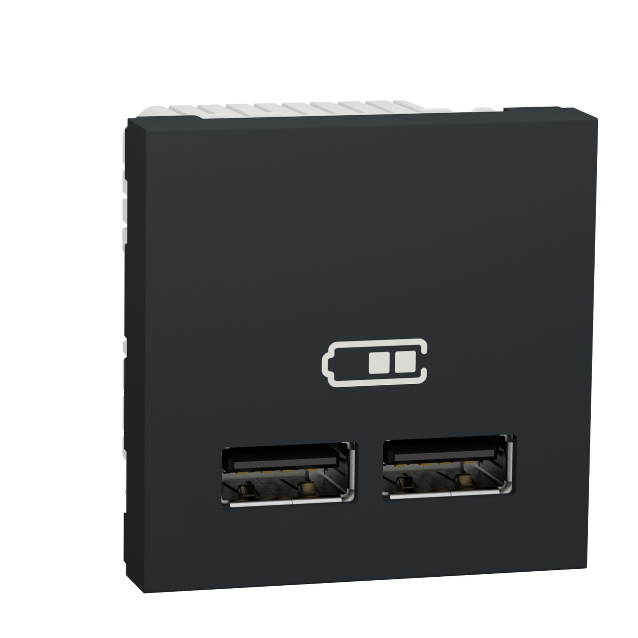 Розетка USB подвоєна 2.1А антрацит 2 модулі Unica New Schneider Electric