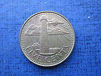 Монета 5 центов Барбадос 1988 1979 1994 флот маяк 3 года цена за 1 монету