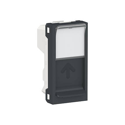 Центральна плата RJ45 Keystone Systimax 1 модуль антрацит Unica New Schneider Electric, фото 1