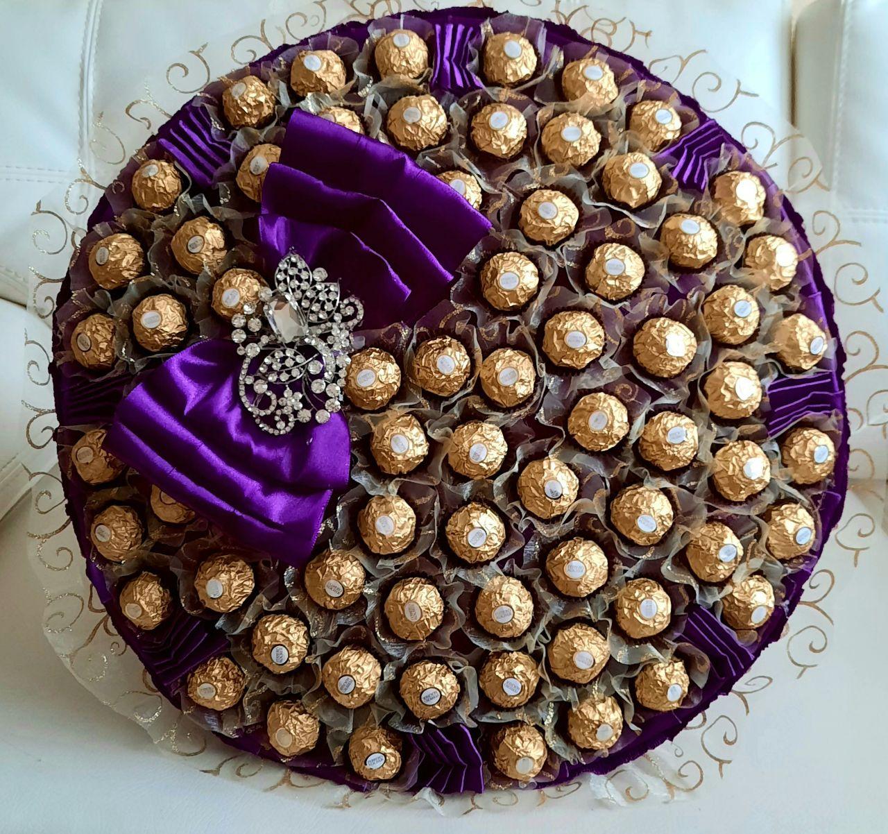 Букет з цукерок Ferrero Rocher Великий Королівська розкіш Фіолет № 2030 Ф КР XL