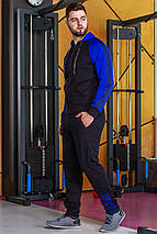 Чоловічий спортивний костюм 919 темно-синій з електриком, фото 2
