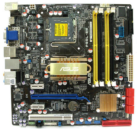 Материнська плата ASUS P5QL-EM (б/у) s775 + задня планка, фото 1