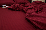 Постільна білизна з простирадлом на гумці двоспальна 180х220 страйп-сатин люкс (14732), фото 3