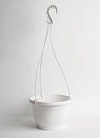 Горщик підвісний 3 л / Ø 21 см з підвісом на гачку * пластиковий білий * Kloda