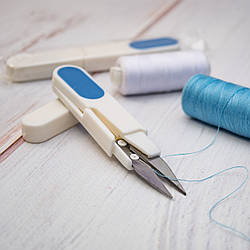 Сніпер, ножиці для обрізання ниток з ковпачком/колір білий/довжина 12 см (довжина леза 2,5 см)