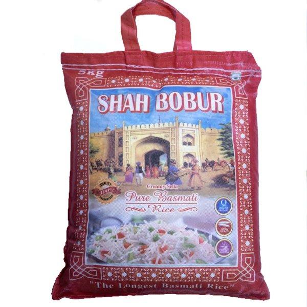 Рис басматі пропарений Shah Bobur Pure Basmati Rice 5 кг