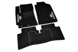 Ворсові килимки для Hyundai Accent (2006-2010) Текстильні у салон авто (чорний) (StingrayUA.)
