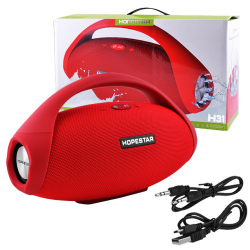 Беспроводная Bluetooth колонка HOPESTAR H31 BIG StrongPower c speakerphone, радио, PowerBank синяя, красная - фото 6 - id-p1374759653