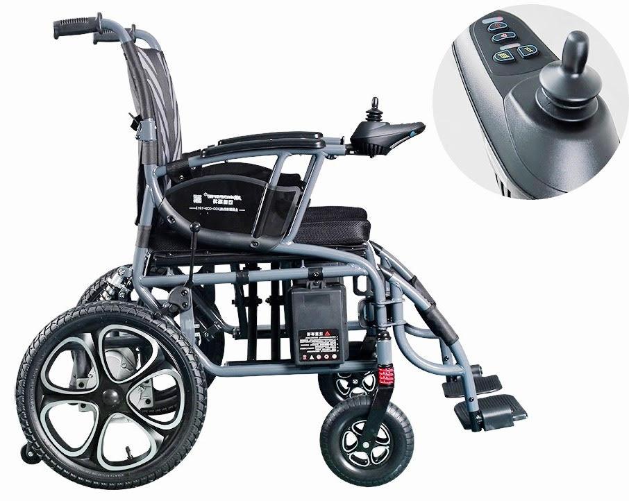 Складана інвалідна коляска з електрокеруванням MIRID D6024 (Li-ion батарея)