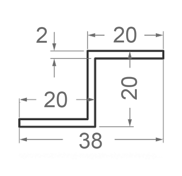 Алюмінієвий профіль — Z-образний алюмінієвий профіль 20х20х2 AS