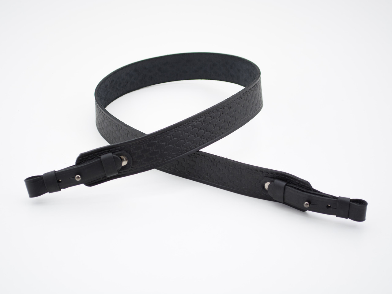 Ремінь на рушницю прямий шкіра тиснений №1 чорний, фото 1