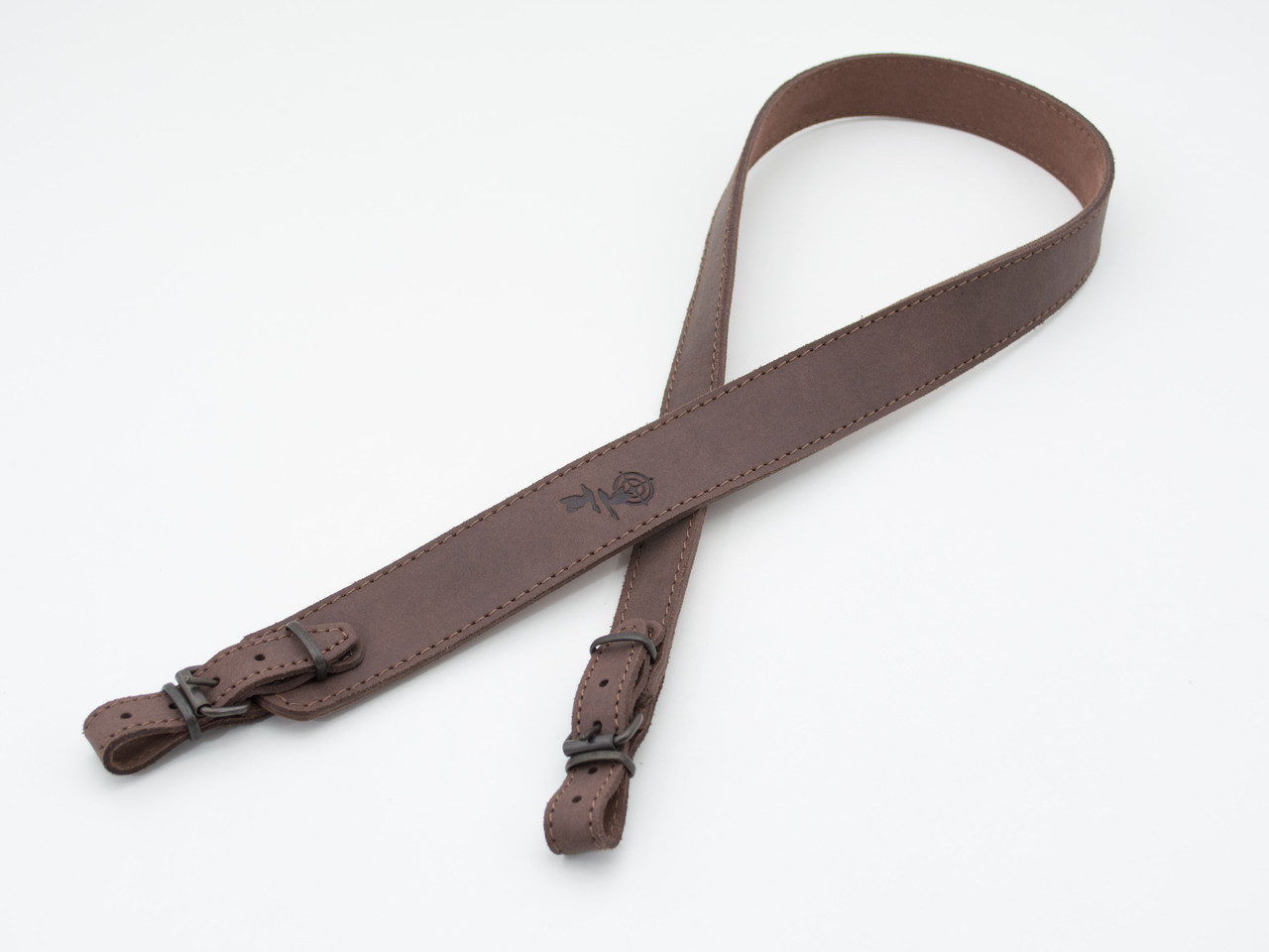 Ремінь на рушницю прямий шкіра тиснений №4 коричневий, фото 1