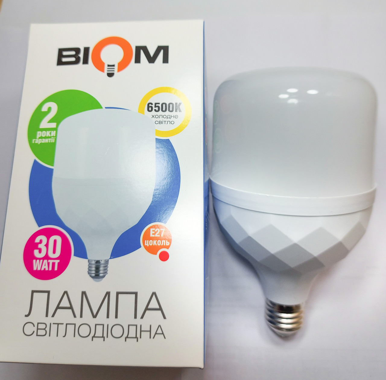 Світлодіодна лампа BIOM LED 30W Е27 6500K Високопотужна