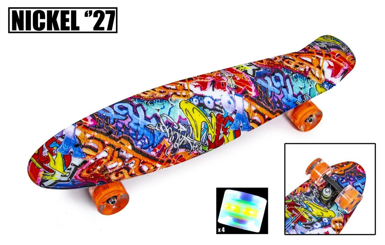 Penny Board Nickel 27 "" Graffity ". Колеса з підсвічуванням