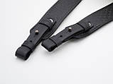 Ремінь на рушницю прямий шкіра тиснений №1 чорний, фото 2