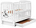 Ліжко Babyroom Жирафик маятник, ящик, відкидний бік DJMYO-3 бук біле, фото 3