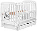 Ліжко Babyroom Жирафик маятник, ящик, відкидний бік DJMYO-3 бук біле, фото 4