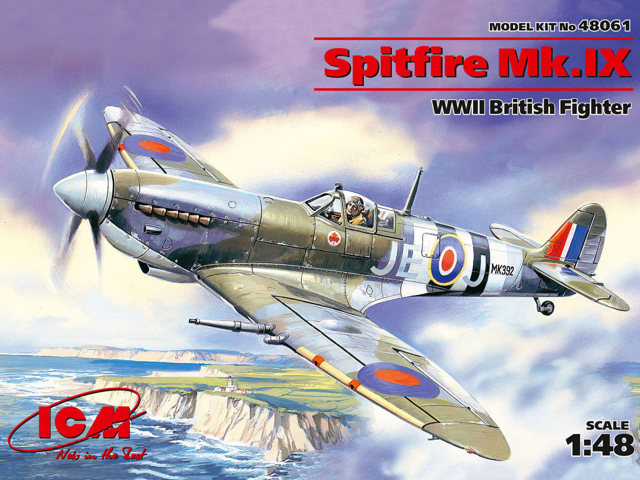 SPITFIRE MK. IX. Збірна пластикова модель літака в масштабі 1/48. ICM 48061