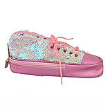 Пенал м'який YES TP-24 "Sneakers with sequins" pink, фото 4