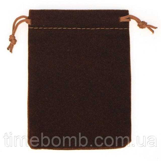 Подарунковий оксамитовий мішечок 7 x 9 см коричневий