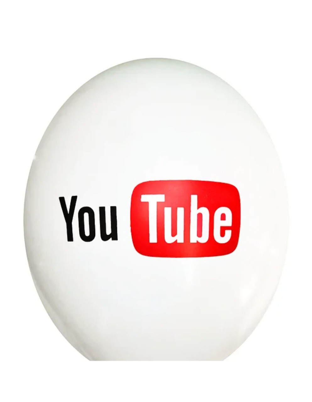 Куля 12" (30 см) YouTube напис на білому