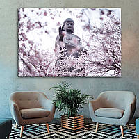 Картина интерьерная на холсте Будда и цветущая  сакура 80, 120, 1