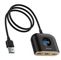 HUB адаптер BASEUS USB Square Round 4USB Black, фото 5