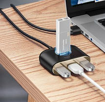 HUB адаптер BASEUS USB Square Round 4USB Black, фото 6