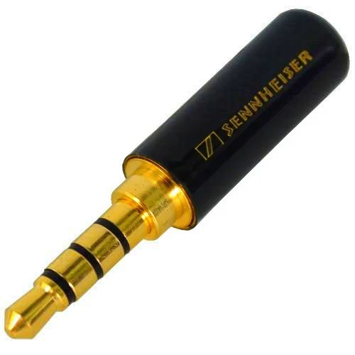 Штекер 3.5мм 4C Sennheiser, 4-х контактний, металевий корпус, чорний