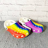 Крокси шльопанці Класик графіка Сабо оригінал/Crocs Classic Rainbow Stripe Clog (206360), Веселка 43, фото 11