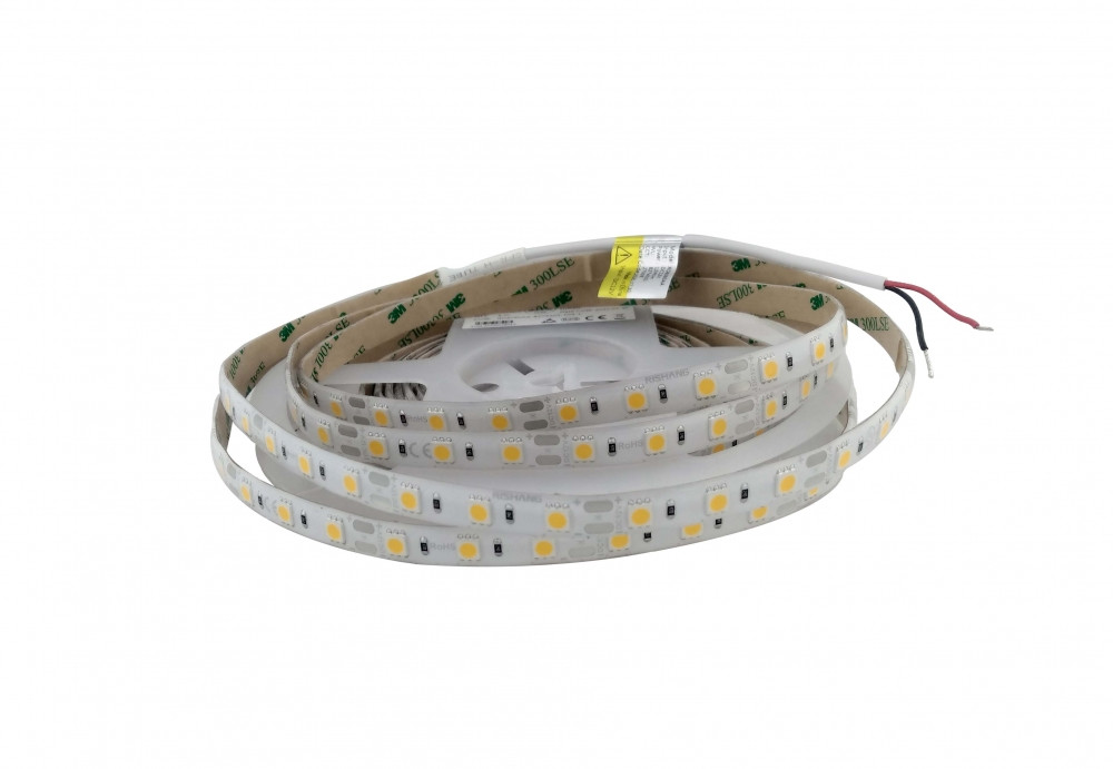 Світлодіодна стрічка тепло біла 12вольт 12Вт 5050-60-IP65-WW-10-12 RD6060AA 2700K Rishang Рішанг 14275