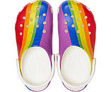 Крокси шльопанці Класик графіка Сабо оригінал/Crocs Classic Rainbow Stripe Clog (206360), Веселка 43, фото 4