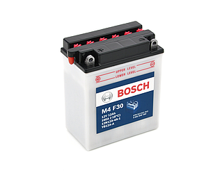 Акумулятор кислотний мото 12 Ah 12 V 160 A АКБ BOSCH 0092M4F300 Лівий [+] YB12A-A / 12N12A-4A-1